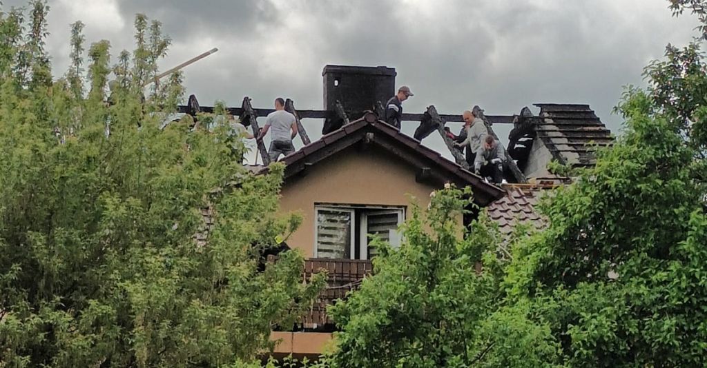 Pożar domu w Broniszowie.